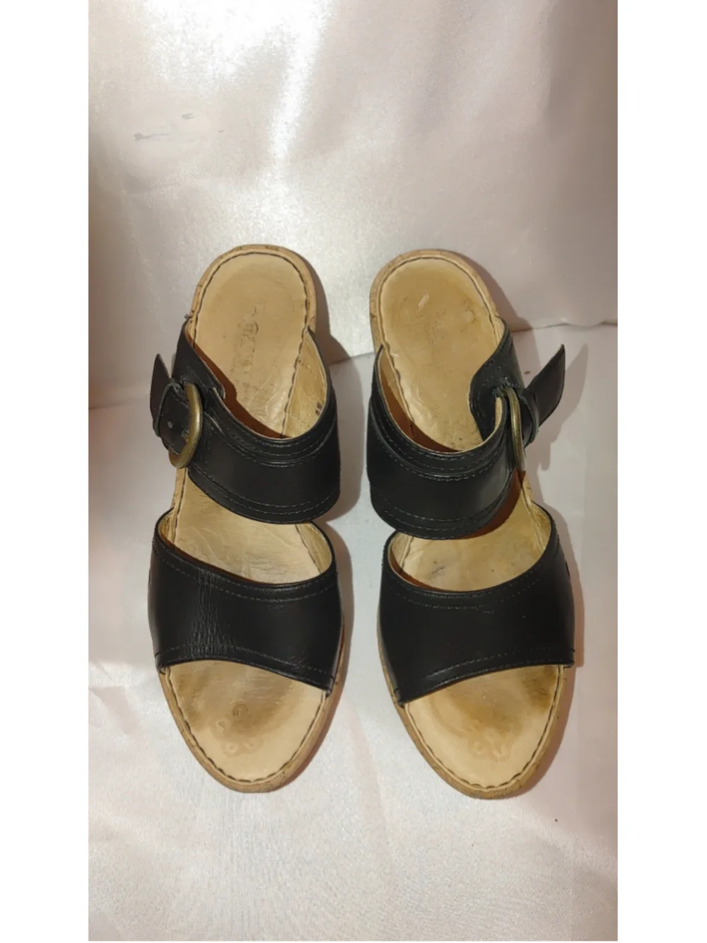 Born Sapphire Cork Wedge Sandals Size 9M